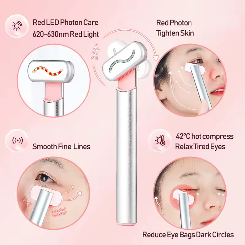 LaserWave 4-in-1 Microcurrent Red Light Therapy Facial Wand