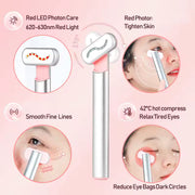 LaserWave 4-in-1 Microcurrent Red Light Therapy Facial Wand