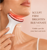 LaserWave white T-shaped LED facial wand neck routine
